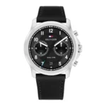 Tommy HILFIGER Wesley Dual Time Black Leather Strap