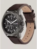 Tommy Hilfiger Men's 44mm Brown Strap Watch - Anthracite Dial - Image 3