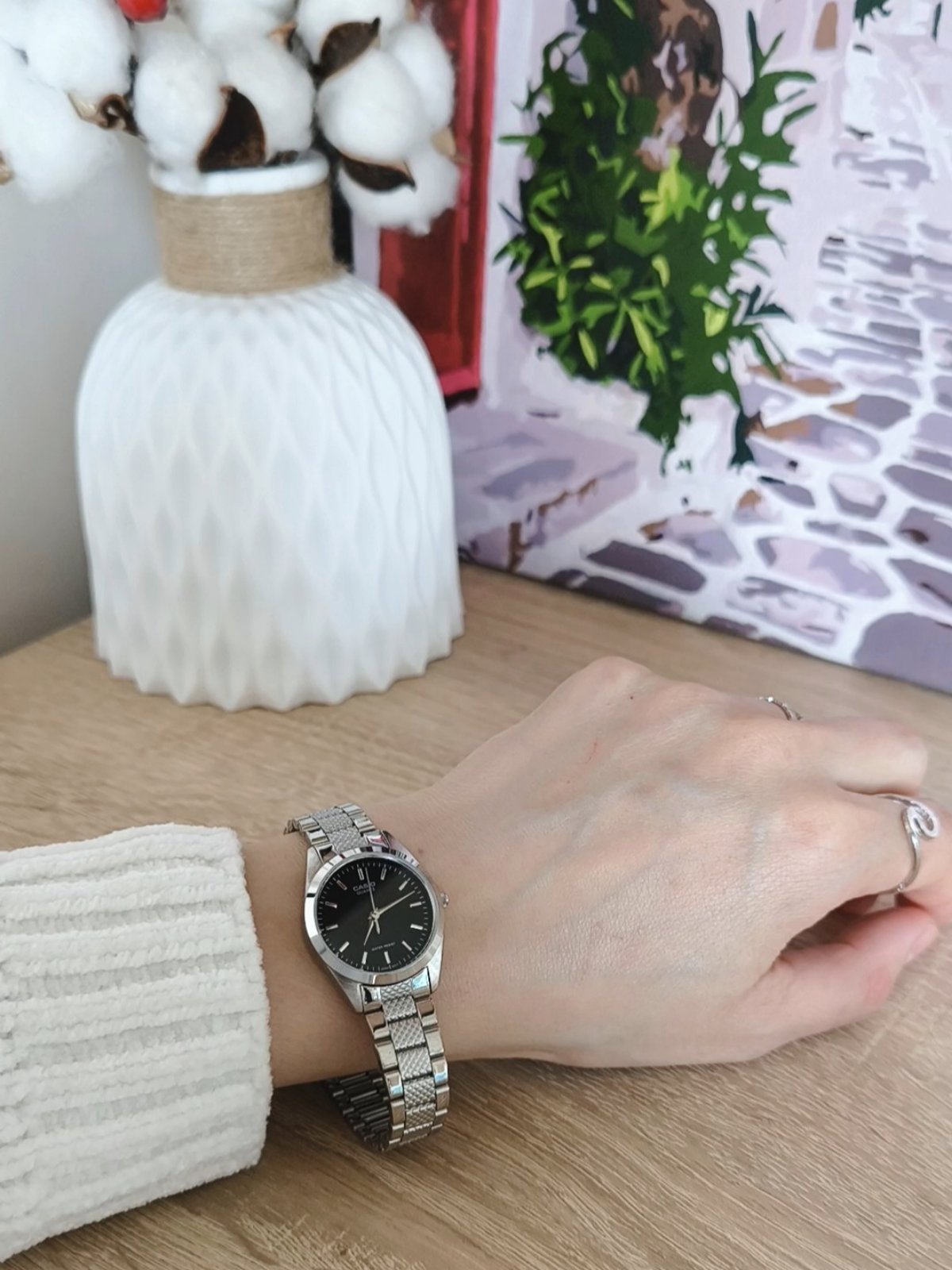 Casio LTP-1274D-1ADF Silver Stainless Steel Strap Watch for Women - Image 3