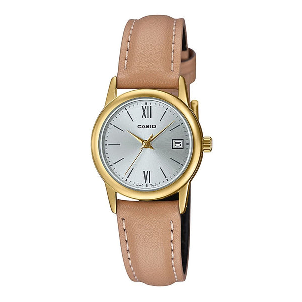 Casio LTP-V002GL-7B3 Light Brown leather strap for Women