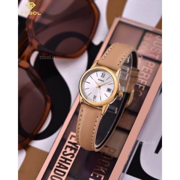 Casio LTP-V002GL-7B3 Light Brown leather strap for Women - Image 2