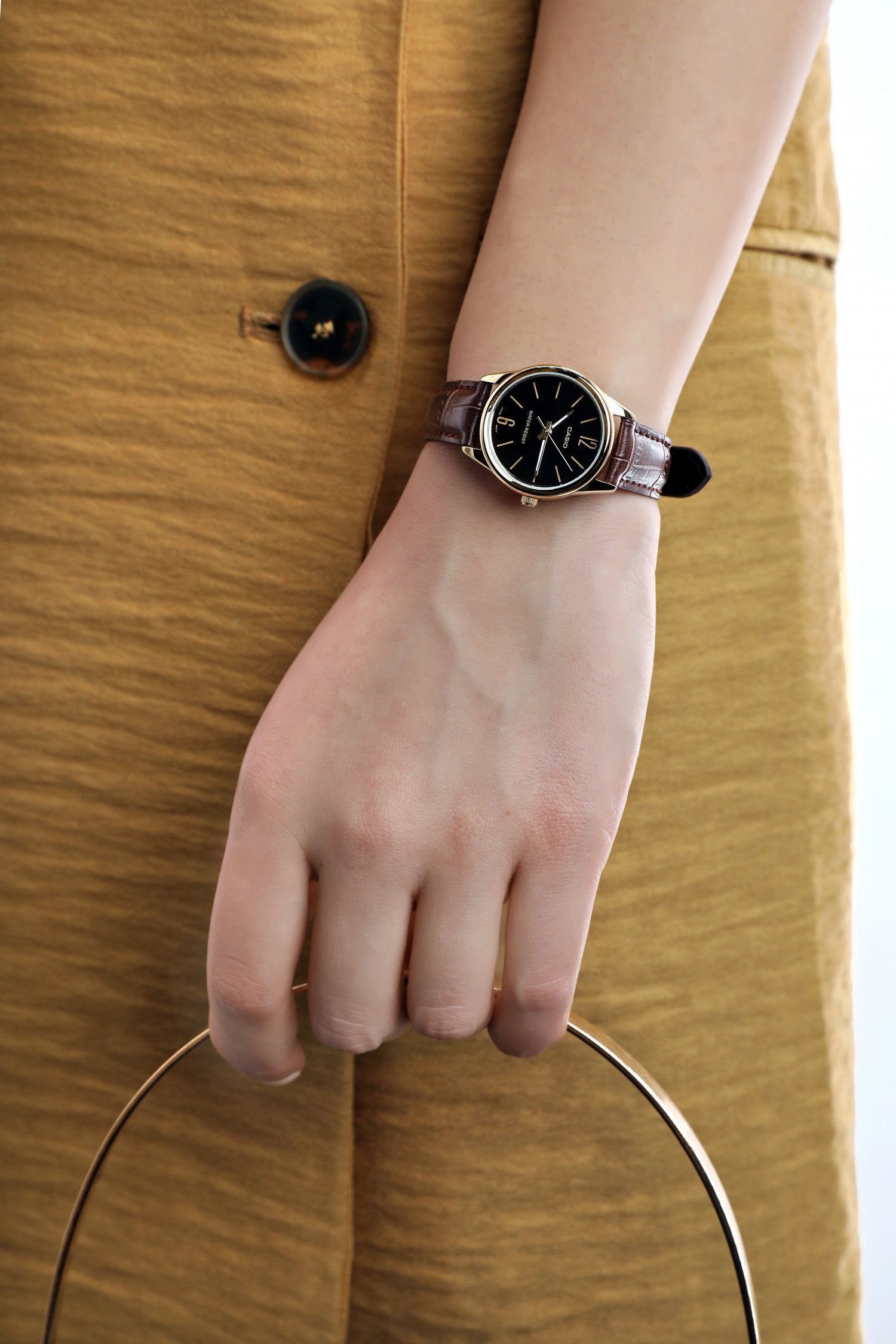 Casio LTP-V005GL-1BUDF Analog Brown Leather Strap Watch - Image 2