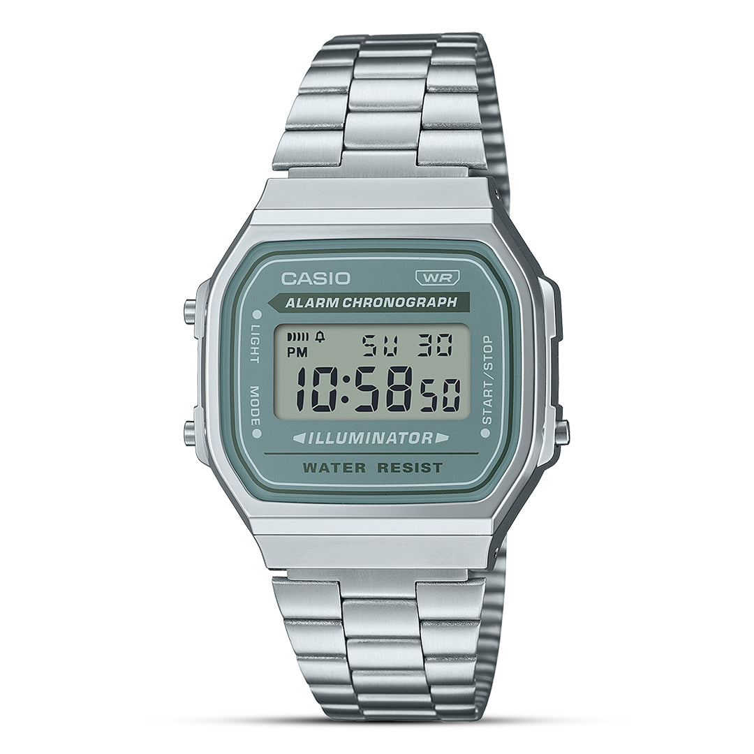 Casio Vintage Grey Digital Stainless Steel | A168WA-3AYDF