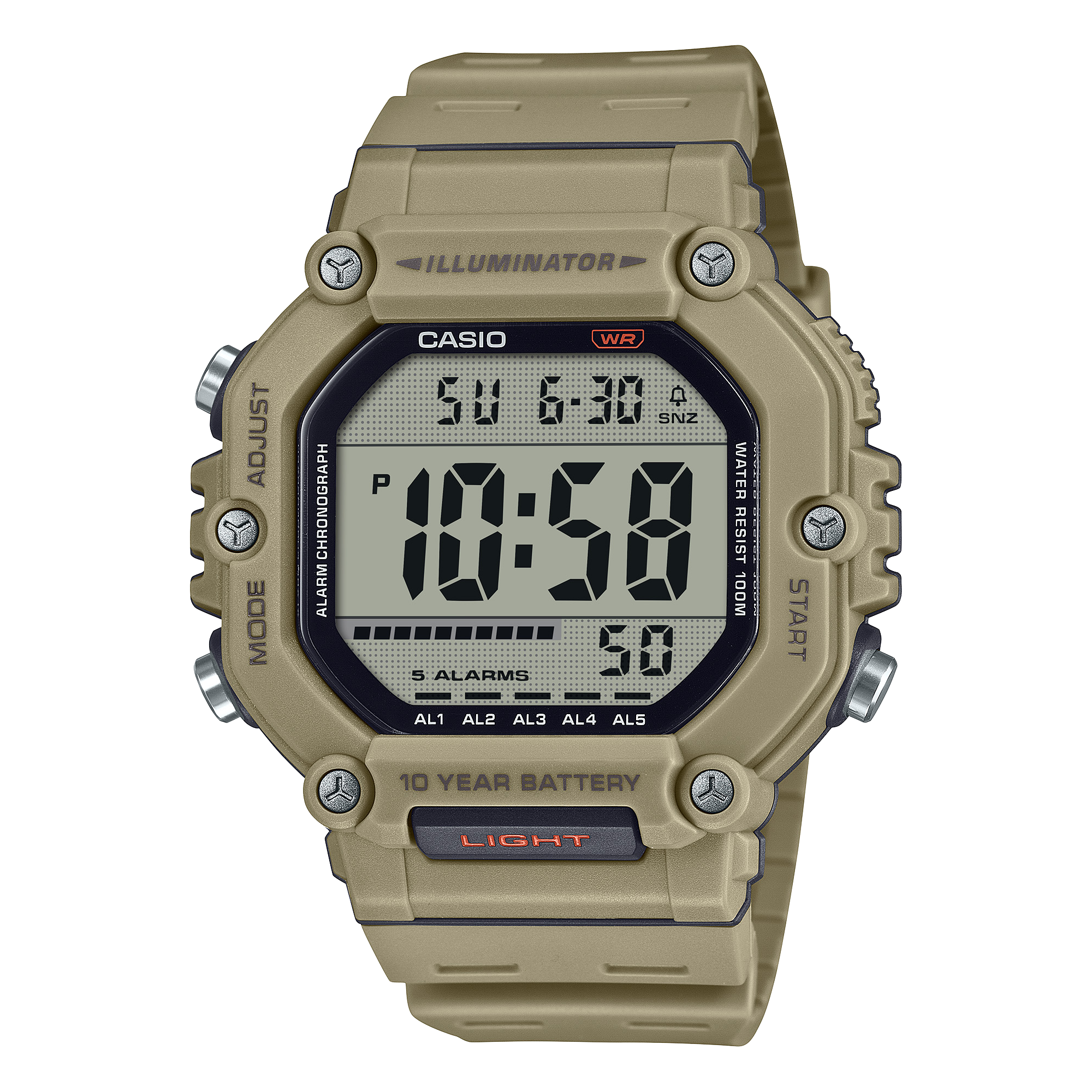 Casio Youth Dual Time Digital Resin Belt Watch AE-1600H-5AVDF