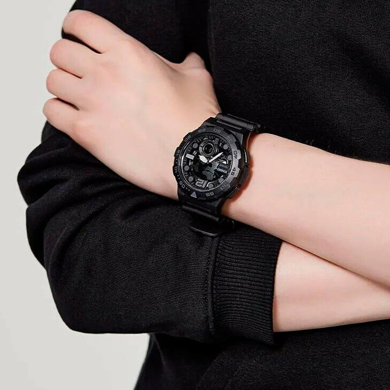 Casio Digital-Analogue Black Combination Men's Watch | AEQ-100W-1BVDF - Image 2