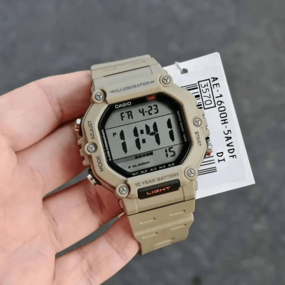 Casio Youth Dual Time Digital Resin Belt Watch AE-1600H-5AVDF - Image 2