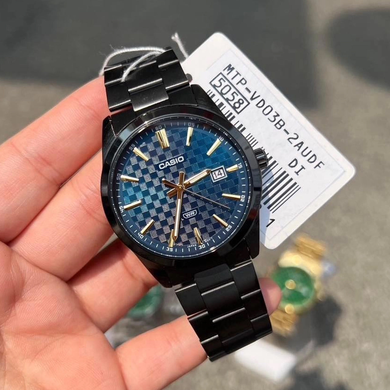 Casio Enticer Analog Blue Chess Dial Men's Watch | MTP-VD03B-2AUDF - Image 4