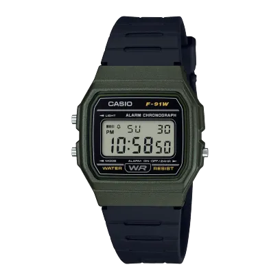 Casio Vintage Digital Resin Belt Watch F-91WM-3ADF