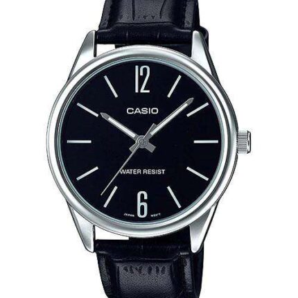 Casio MTP-V005L-1B Black Leather Watch for Men