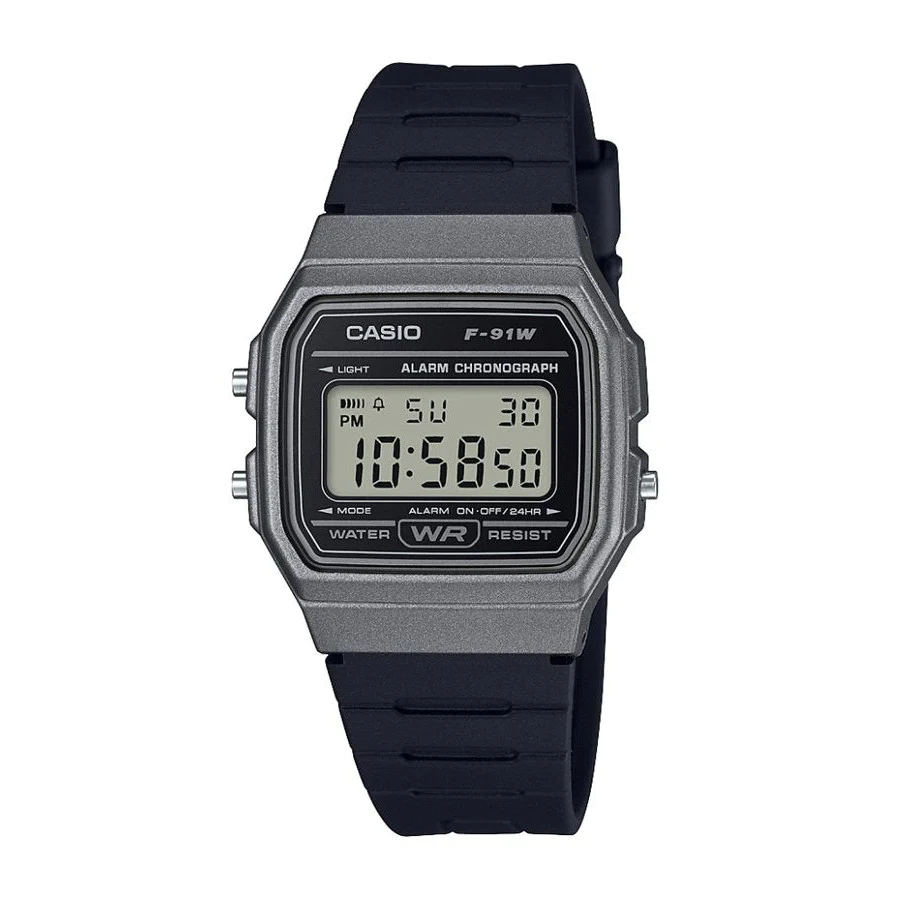 Casio Vintage Digital Resin Belt Watch F-91WM-1BDF